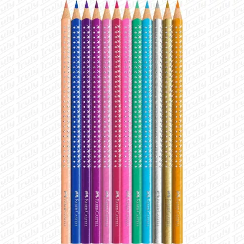 18- Színes ceruza Faber-Castell 12 darabos Sparkle fém dobozban - 201737