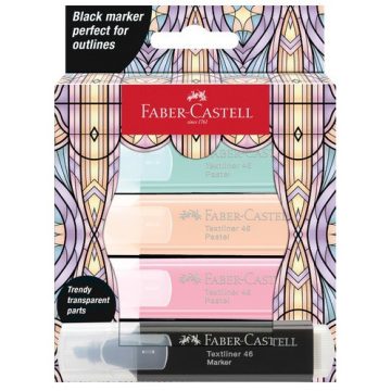   17- Szövegkiemelő Faber-Castell 4 darabos Glassy PASZTELL - 254694