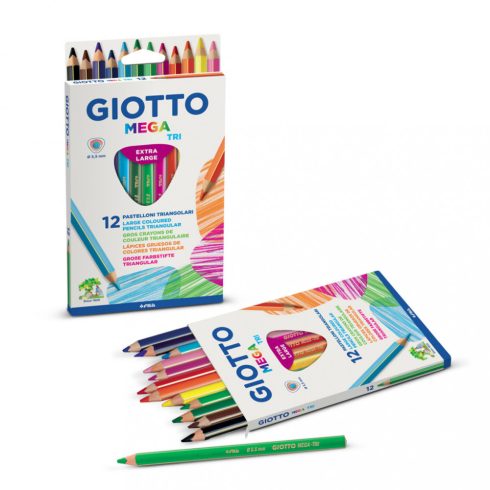 26- Giotto Mega Tri háromszögletű színes ceruza Jumbo 12-es
