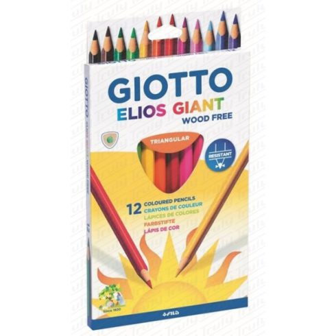 26- Giotto Elios Giant famentes háromszögletű színes ceruza 12-es