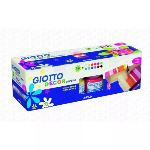 26- Akrilfesték Giotto Decor tégelyes, 12 darabos - 530600