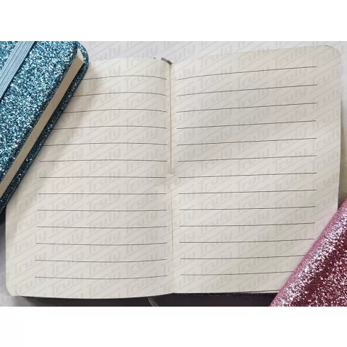 28- Notesz A7 gumis Glitter - 5801-8