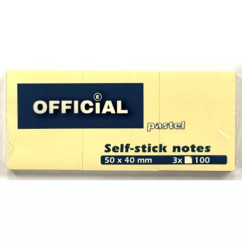 14- Öntapadós jegyzettömb Official 40x50, 3 darabos