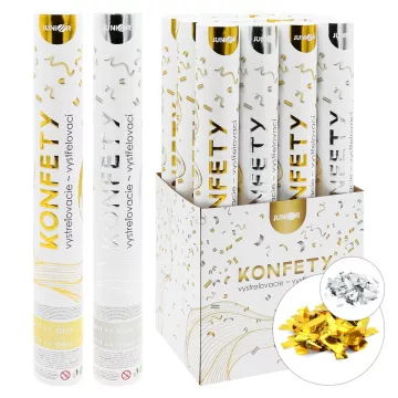 R- Konfetti ágyú 40 cm metál - arany & ezüst