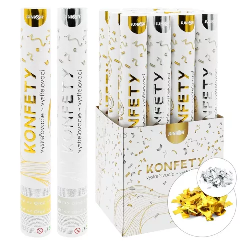 R- Konfetti ágyú 40 cm metál - arany & ezüst