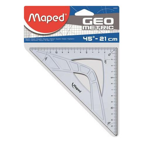 23- Vonalzó Maped háromszög "Geometric" 45°, 21 cm - 242421