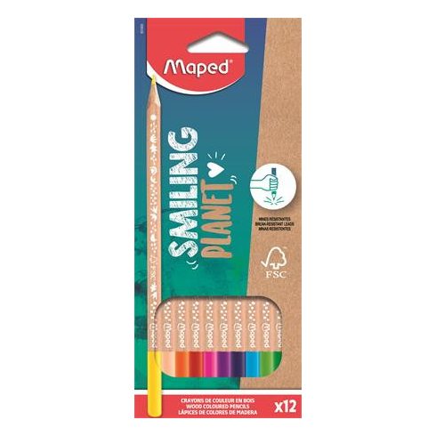 23- Színes ceruza Maped 12 darabos Smiling Planet - 831800