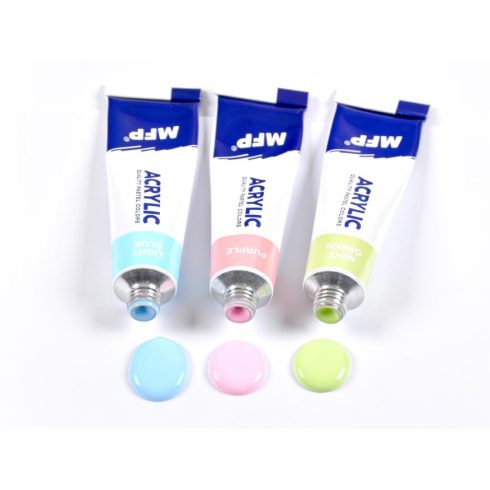 12- Akrilfesték MFP tubusos, 12 x 12 ml, pasztell + metál - 6300392
