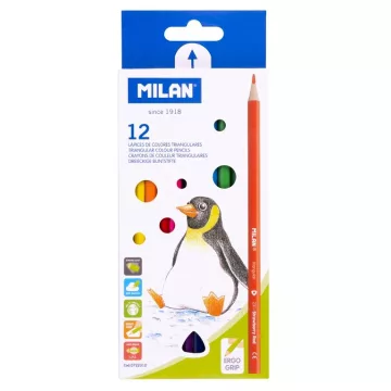 27- Színes ceruza Milan 12 darabos háromszögletű 