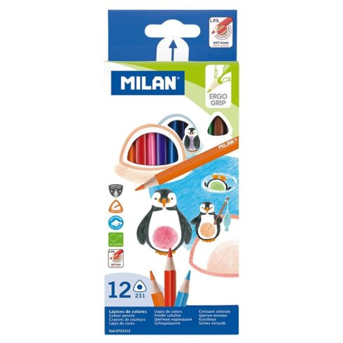 27- Milan háromszögletű színes ceruza 12-es készlet