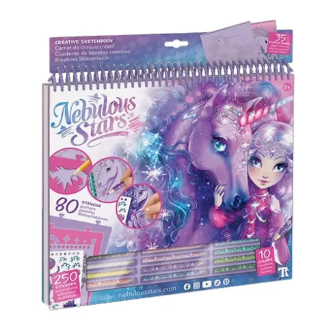 33- Nebulous Stars kreatív vázlatfüzet - Fantasy lovak (lila)