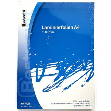16- Lamináló fólia A4 80 mikron, 100 darabos