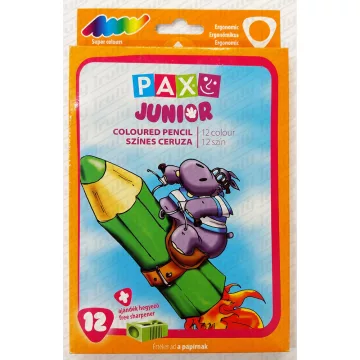   13- Színes ceruza 12 darabos PAX háromszögletű + hegyező 