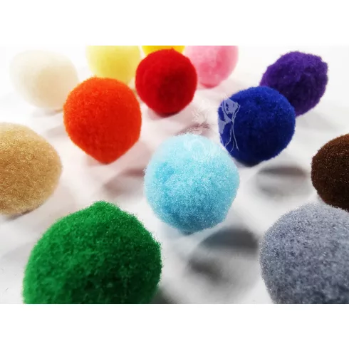 R- Zsenília pompom 2 cm, 100 darabos - 14 színben