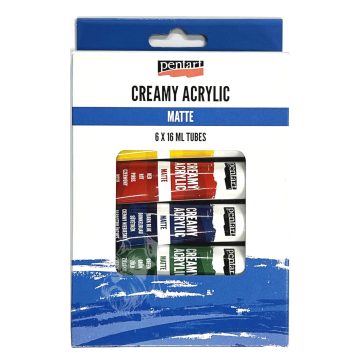   30 - Akrilfesték Pentart krémes, tubusos Matt 6 x 16 ml. - 45110