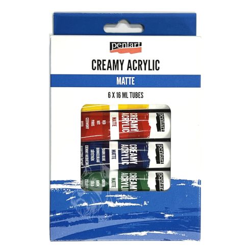 30 - Akrilfesték Pentart krémes, tubusos Matt 6 x 16 ml. - 45110