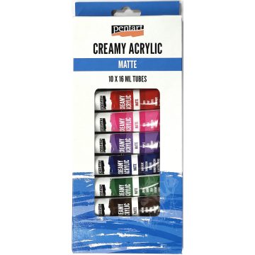  30 - Akrilfesték Pentart krémes, tubusos Matt 10 x 16 ml. - 45111