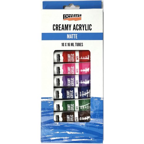 30 - Akrilfesték Pentart krémes, tubusos Matt 10 x 16 ml. - 45111
