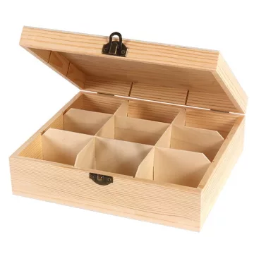 30 - Fa teafilter tartó 9 rekeszes 22 x 19 x 7 cm - 5804