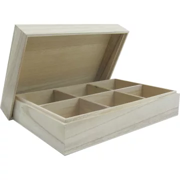 30 - Fa teafilter tartó 6 rekeszes 24 x 16 x 7,5 cm - 5871