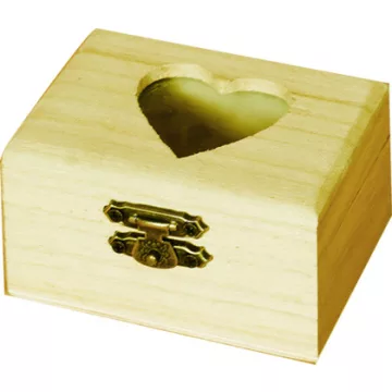 30 - Fa minidoboz, szívbetéttel 8 x 4,5 x 6 cm - 5901
