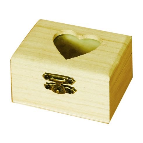 30 - Fa minidoboz, szívbetéttel 8 x 4,5 x 6 cm - 5901