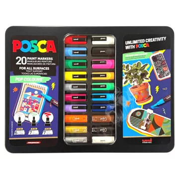 20- Dekormarker Uni Posca 20 darabos - POP colors
