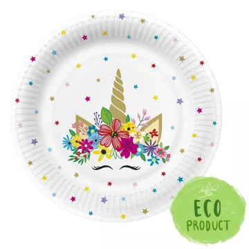 R- Party tányér Unikornis 23 cm, 8 darabos