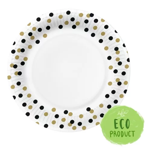 R- Party tányér konfettis 23 cm, 8 darabos