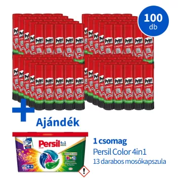 Ragasztó stift Pritt 11 gr. 100 darab + Persil ajándék