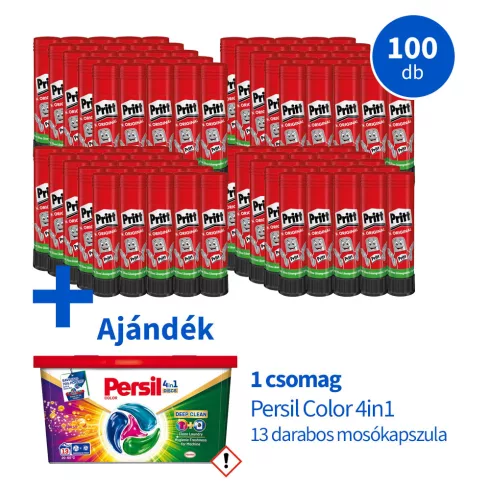 Ragasztó stift Pritt 11 gr. 100 darab + Persil ajándék