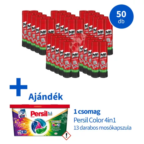 Ragasztó stift Pritt 43 gr.  50 darab + Persil ajándék