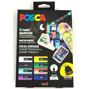 33- Dekormarker Uni Posca PC-5M - 8 darabos POUCH