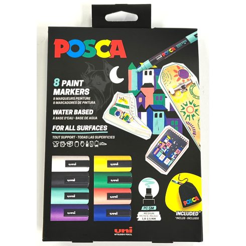 33- Dekormarker Uni Posca PC-5M - 8 darabos POUCH