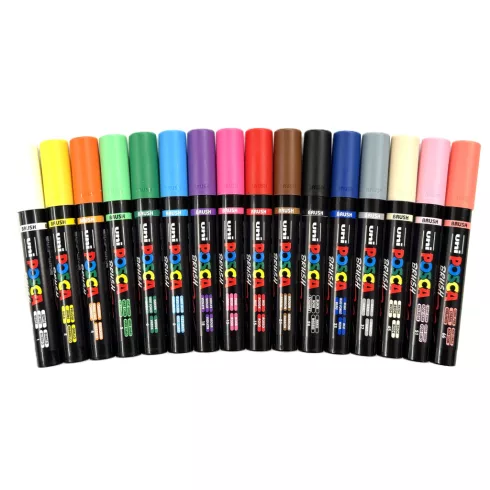20- Dekormarker Uni Posca ecsetes PC-5BR - 16 színben