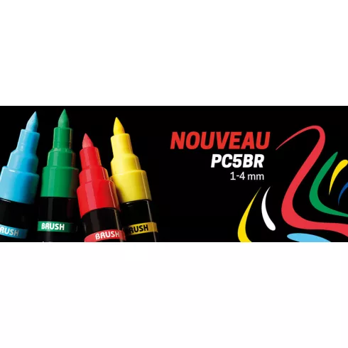 20- Dekormarker Uni Posca ecsetes PC-5BR - 16 színben