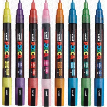 20- Dekormarker Uni Posca PC-3ML Glitter - 8 színben
