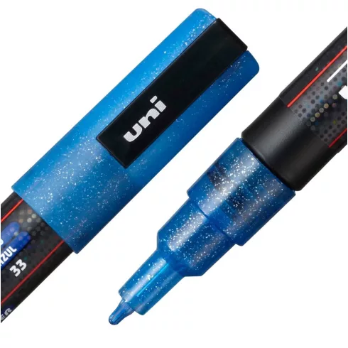 20- Dekormarker Uni Posca PC-3ML Glitter - 8 színben