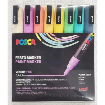 20- Dekormarker Uni Posca PC-3M PASZTELL 8 darabos készlet