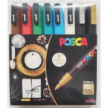 20- Dekormarker Uni Posca PC-3M 8 darabos készlet Holiday