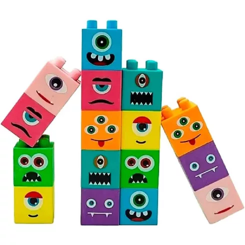 Radír figurás Monster Blocks - QH-8303