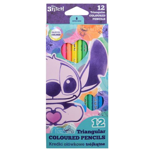 32- Színes ceruza Stitch 12 darabos háromszög pasztell - 92047