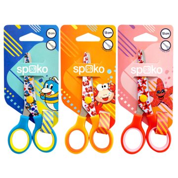 10 - Olló Spoko iskolai 13 cm, 3 mintával - S0535
