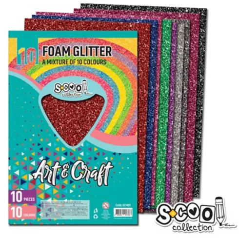 33- Dekorgumi A/4 glitteres 10 darabos, vegyes színben - 1489