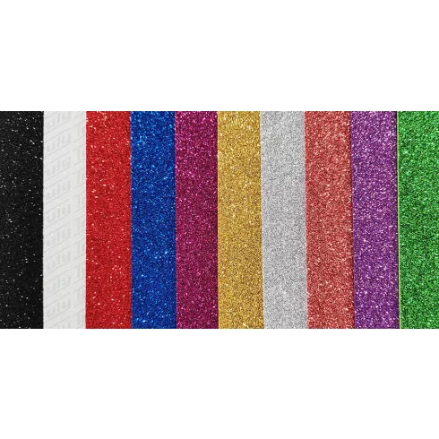 33- Dekorgumi A/4 glitteres 10 darabos, vegyes színben - 1489