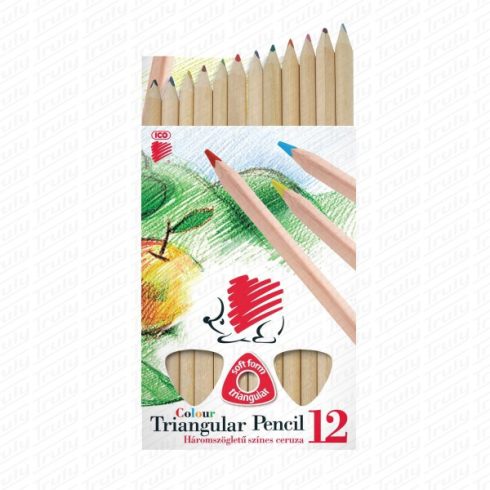 31- Süni színes ceruza háromszögletű natúr Jumbo 12-es Ico