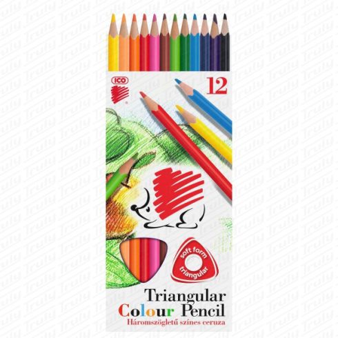 31- Süni színes ceruza háromszögletű 12-es Ico 