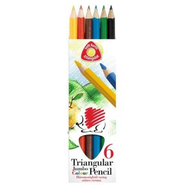   31- Süni színes ceruza háromszögletű festett Jumbo 6-os Ico