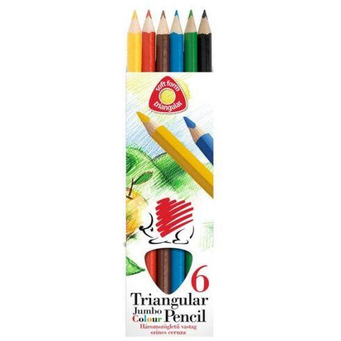 Süni színes ceruza háromszögletű festett Jumbo 6-os Ico