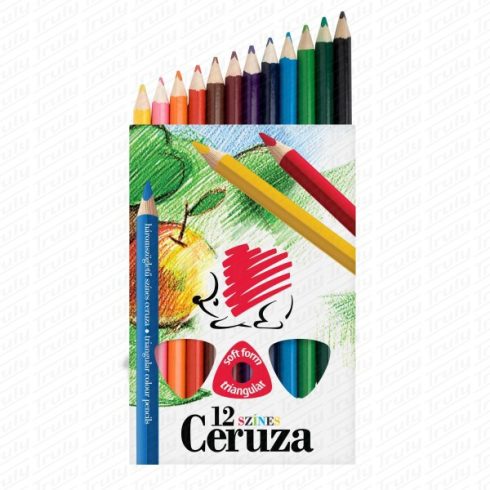 Süni színes ceruza háromszögletű festett Jumbo 12-es Ico